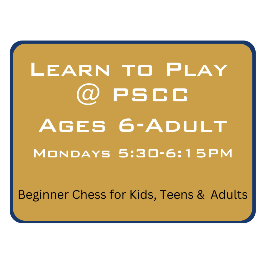 Learn to Play at PSCC for ages 6-Adult.  Mondays 5:30-6:15PM