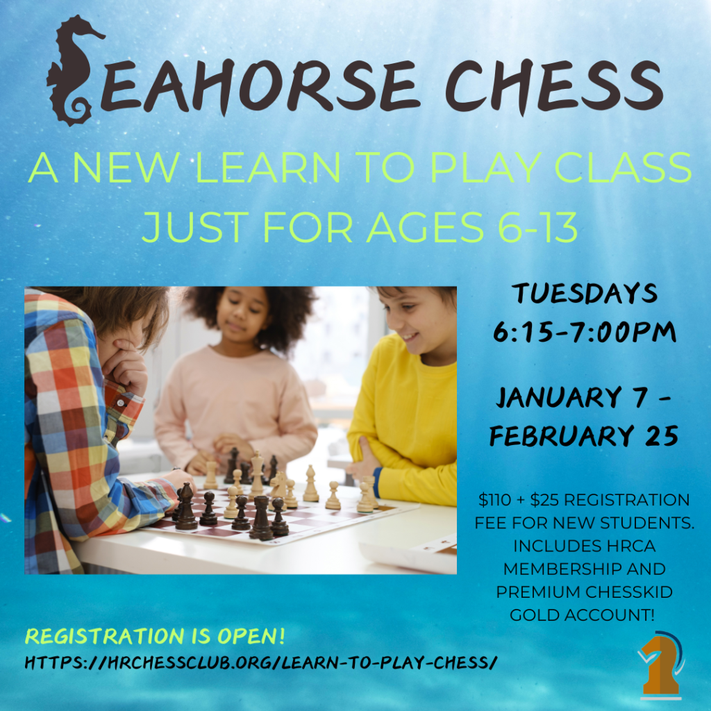 seahorse chess learn to play class flyer